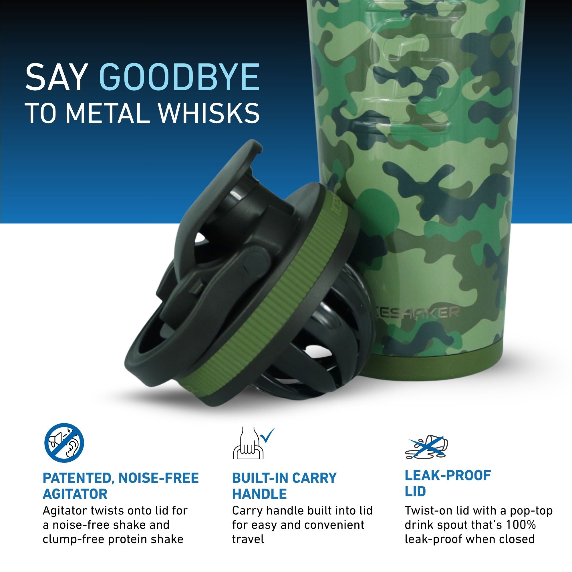 Ice Shaker 4D Series 26oz Shaker Bottle - Camo - Image 3