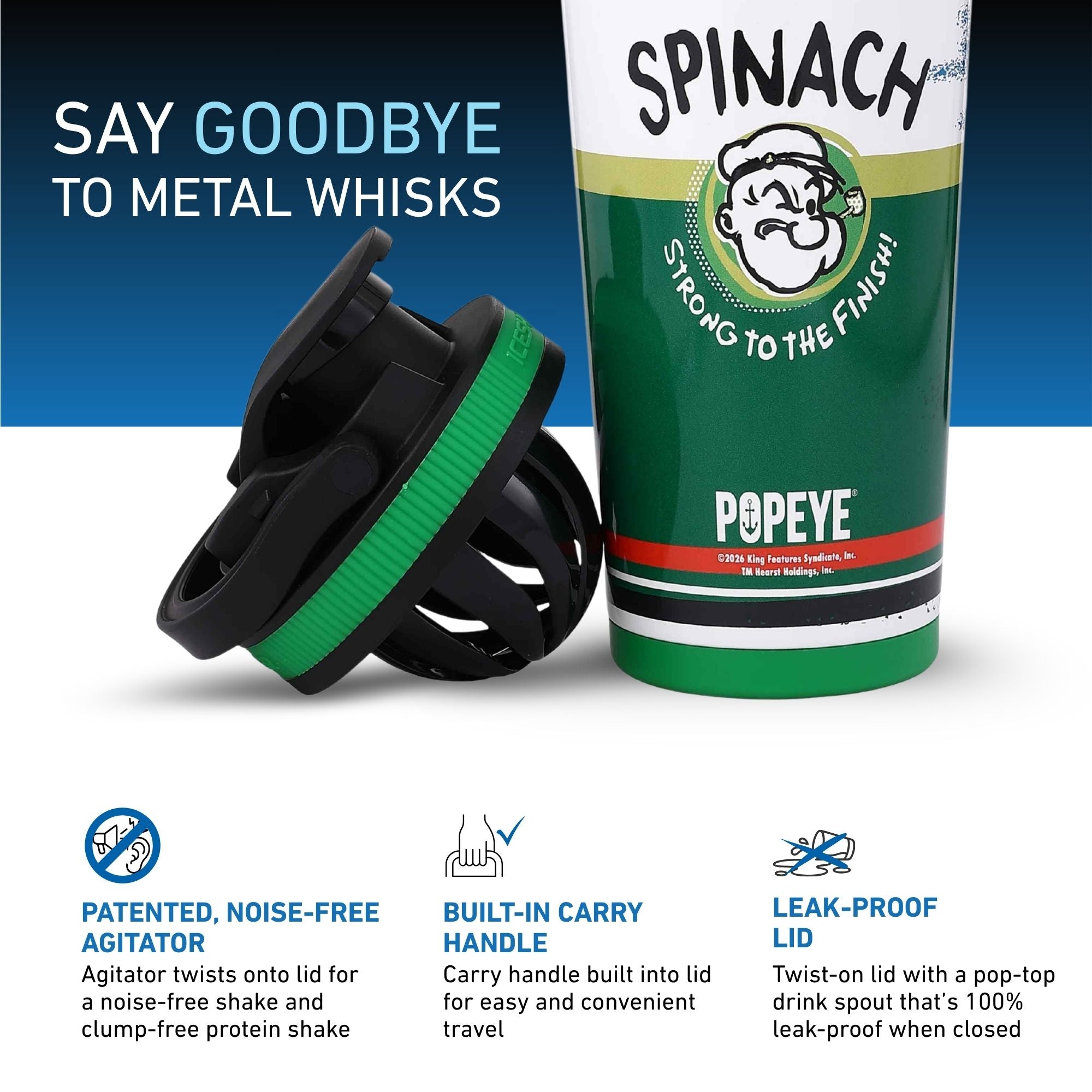 Popeye The Sailor Series 4D 26oz Ice Shaker - Popeye's Spinach - Image 3